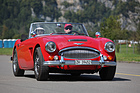 Abfahrt im Austin-Healey 3000 - British Car Meeting in Mollis am 28. August 2016