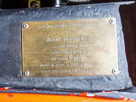 Adams Brothers m-505 Probe 16 (1969) - Die Chassisplakette der Adams Brothers