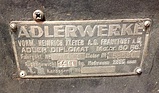 Adler Diplomat Geländesport (1935) - Das originale Typenschild beschreibt die Identität des Wagens mit einigen Daten