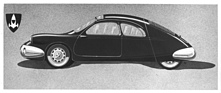 Aérocarène 1100 (1948) - Designzeichnung des Dreirads