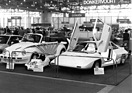 Albar Sonic GTI - neben Albar VW 1303 Cabrio - der Sonic verfügt über Schrägschwing-Türen - am Genfer Automobilsalon 1984