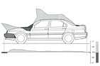 Image: Alfa Romeo 164 (1990) - aerodynamic study - pressure distribution