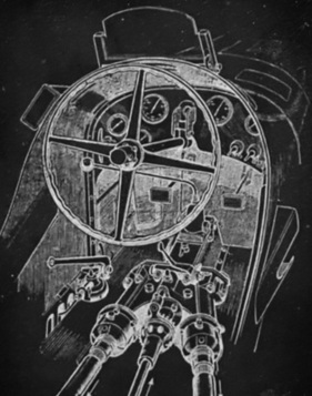 Alfa Romeo 16c Bimotore (1934) – Cockpit mit Kraftverteilung über Differential am Getriebeausgang. Trennkupplung für hinteren Antrieb Alfa Romeo 16c Bimotore (1934) – Cockpit mit Kraftverteilung über Differential am Getriebeausgang. Trennkupplung für hinteren Antrieb