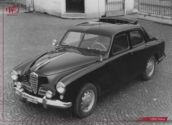 Bild: Alfa Romeo 1900 (1959) - Ein Polizeiauto von Alfa Romeo in zivil, um nicht direkt als Polizei erkennbar zu sein.