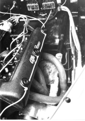 Alfa Romeo 1900 C (1952) - Motor mit asbest-verkleideter Lenksäule bei der Mille Miglia 1952