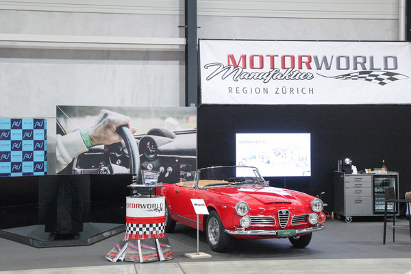 Alfa Romeo 2600 Touring Spider from Goodtimer on the stand of Motorworld Manufaktur Kemptthal - Swiss Classic World Lucerne 2021