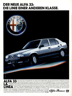 Alfa Romeo 33 (1983) - Werbung - Die Linie einer anderen Klasse