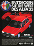 Alfa Romeo 33 (1985) in der Werbung zusammen mit seinem Rennvorfahren
