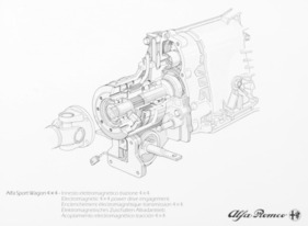Alfa Romeo 33 (1991) - die elektromagnetische Verbindung vom Getriebe zum hinteren Antriebsstrang