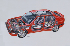 Alfa Romeo 33 4x4 (1991) - Durchsichtszeichnung - Blick durch die Karosserie (1991)