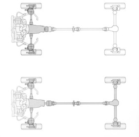 Alfa Romeo 33 4x4 (1991) - umschalten von Vorderrad- zum Allradantrieb