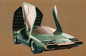Alfa Romeo 33 Carabo Bertone (1968) - man beachte die Klappscheinwerfer