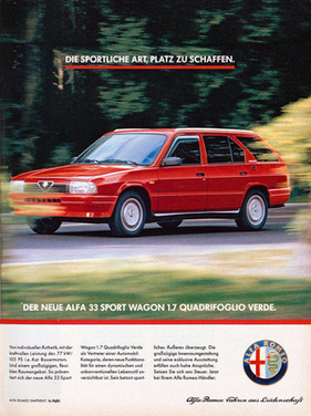 Alfa Romeo 33 Sport Wagon 1.7 (1987) - Werbung - die sportliche Art, Platz zu schaffen (1987)