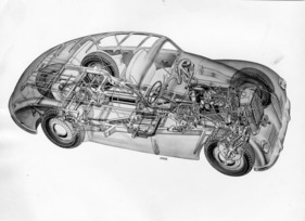 Alfa Romeo 6C 2500 (1948) - Schnittzeichnung des mächtigen Alfas
