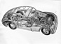 Alfa Romeo 6C 2500 (1948) - Schnittzeichnung des mächtigen Alfas (© Archiv Automobil Revue) Alfa Romeo 6C 2500 (1948) - Schnittzeichnung des mächtigen Alfas (© Archiv Automobil Revue)