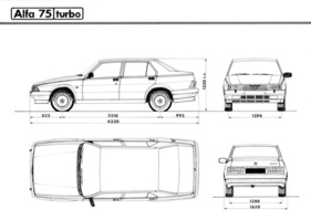 Alfa Romeo 75 1.8 Turbo (1987) - Abmessungen / Dimensionen