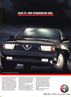 Alfa Romeo 75 (1990) - Werbung - der dynamische Keil (1990)