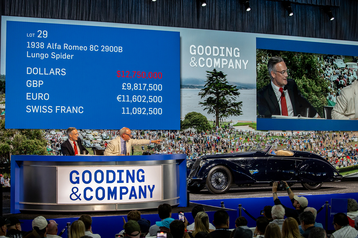 Alfa Romeo 8C 2900B Lungo Spider (1938) - als Lot 029 an der Gooding & Co Pebble Beach Versteigerung 2024 für über USD 14 Millionen verkauft