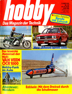 Alfa Romeo Alfasud Sprint (1976) - auf dem Titelblatt der Zeitschrift 'hobby'