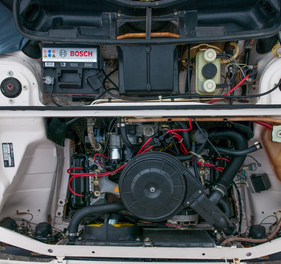 Alfa Romeo Alfasud ti 1.3 (1979) - längs eingebauter Boxermotor, weit vorne im Fahrgestell