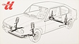Alfa Romeo Alfasud ti (1973) – vordere und hintere Aufhängungen mit Schraubenfedern und Teleskopdämpfern (© Archiv Automobil Revue) Alfa Romeo Alfasud ti (1973) – vordere und hintere Aufhängungen mit Schraubenfedern und Teleskopdämpfern (© Archiv Automobil Revue)
