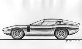 Alfa Romeo Canguro (1964) - Skizze von Giorgetto Giugiaro
