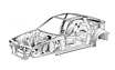 Alfa Romeo ES30 SZ (1989) - Karosseriestruktur (Quelle: Archiv) Alfa Romeo ES30 SZ (1989) - Karosseriestruktur (Quelle: Archiv)