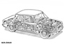 Alfa Romeo Giulia TI (1962) - Durchsichtsdarstellung (© Archiv Automobil Revue) Alfa Romeo Giulia TI (1962) - Durchsichtsdarstellung (© Archiv Automobil Revue)