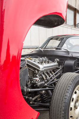 Alfa Romeo Giulia TZ1 (1964) - den Motor hat man zur Begrenzung der Höhe geneigt eingebaut