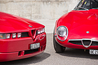 Image: Alfa Romeo Giulia TZ1 (1964) and Alfa Romeo SZ (1990) - angular the one, rounded the other
