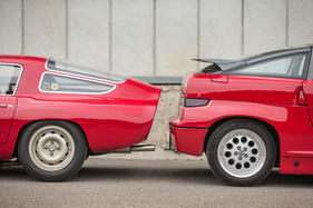 Alfa Romeo Giulia TZ1 (1964) und Alfa Romeo SZ (1990) - komplett verschiedene Designphilosophien beim Heck