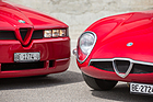 Alfa Romeo Giulia TZ1 (1964) und Alfa Romeo SZ (1990) - selbst das Alfa-Scudetto ist sehr unterschiedlich modelliert