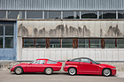 Alfa Romeo Giulia TZ1 (1964) und Alfa Romeo SZ (1990) - tiefe Gürtellinie und mehr Glas beim älteren der beiden Wagen
