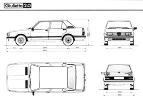 Alfa Romeo Giulietta 2.0 (1985) - Abmessungen des Alfa-75-Vorgängers
