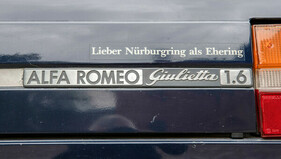 Alfa Romeo Giulietta Nuova 1,6 (1977) – Blick auf die Modellbezeichnung und die Prioritäten des (Vor-)Besitzers