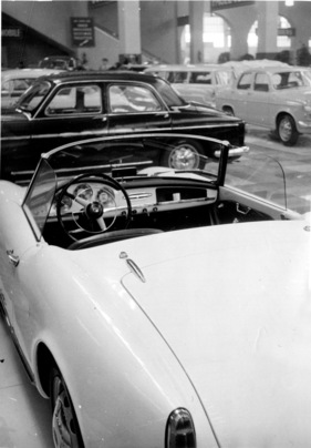 Alfa Romeo Giulietta Spider (1957) - Blick in das Cockpit der günstigeren Variante - Genfer Autosalon 1957