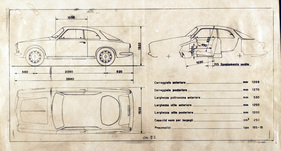 Alfa Romeo Giulietta Sprint (1955) - Abmessungen