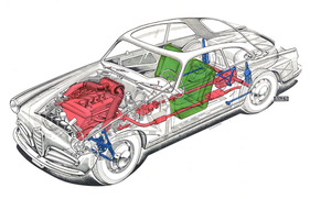 Alfa Romeo Giulietta Sprint (1956) - Durchsichtszeichnung
