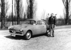 Alfa Romeo Giulietta Sprint Veloce (1957) - mit Werkstestfahrer Maccabruni auf der Probefahrt - Genfer Autosalon 1957
