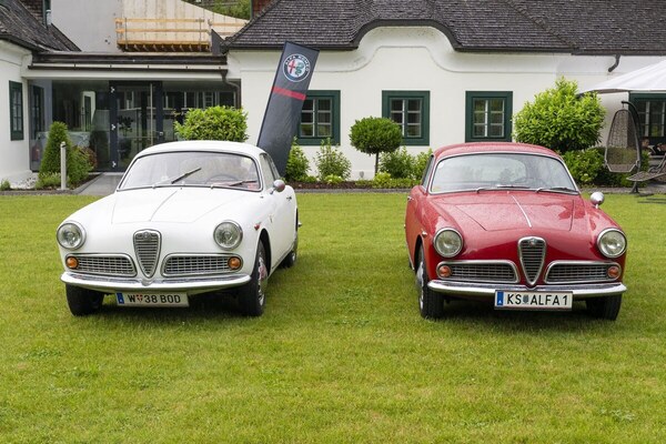 Alfa Romeo Giulietta Sprint in Weiss und Rot - Alfa Classic Wachau 2024