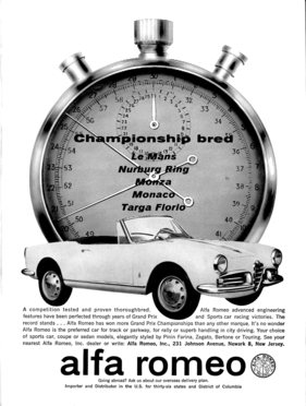 Alfa Romeo Giuliette Spider (1962) - Werbung in den USA im Jahr 1962 (engl.)