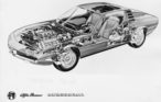 Alfa Romeo Montreal (1971) - Durchsichtszeichnung des Frontmotor-Coupés