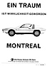 Alfa Romeo Montreal (1972) - auf einer Werbung für die Schweiz - ein Traum ist Wirklichkeit geworden