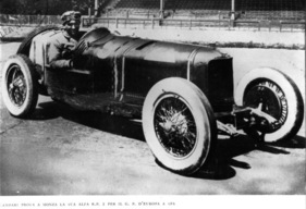 Alfa Romeo P2 (1924) – Campari testet seinen P2 vor dem Grand Prix von Europa in Spa 1925