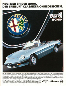 Alfa Romeo Spider 2.0 (1983) - Werbung - der Freiluft-Klassiker ohnegleichen