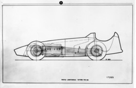 Alfa Romeo Tipo 160 (1952) Längsschnitt, Originalzeichnung