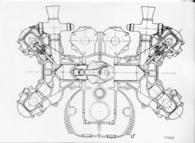 Alfa Romeo Tipo 160 (1952) Motor Zeichnung Alfa Romeo Tipo 160 (1952) Motor Zeichnung