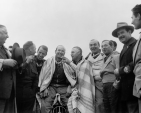 Alfred Neubauer, Eugen Geiger, John Finch, Hans Klenk, Karl Kling, Hermann Lang und Erwin Grupp - III. Carrera Panamericana (1952)