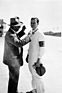 Alfred Neubauer im Gespräch mit Rudolf Caracciola - Grosser Preis der Nationen auf dem Nürburgring (1929)
