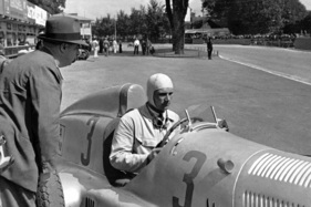 Alfred Neubauer mit Ersatzfahrer Hand Geier - Grosser Preis der Schweiz (1934)
